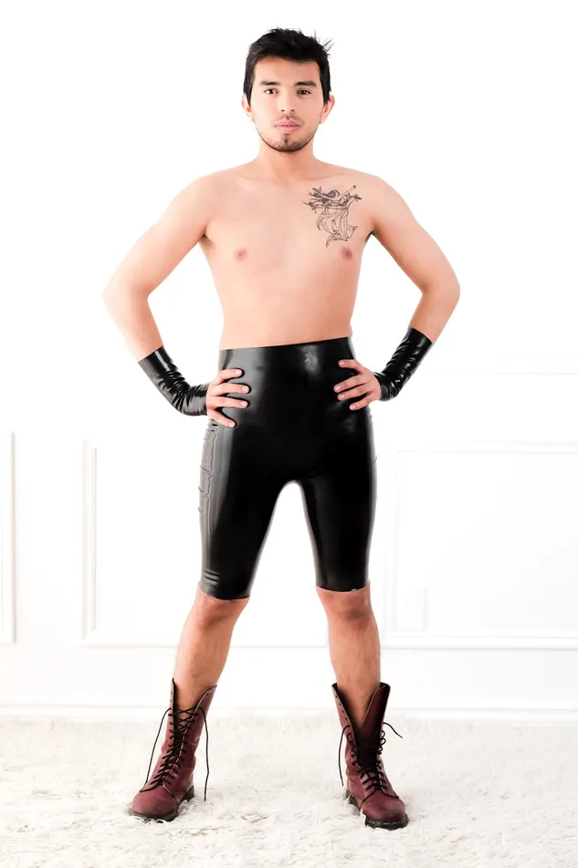 High Waisted Latex Bermuda Shorts - Seconds | Chez Noir Vibrators
