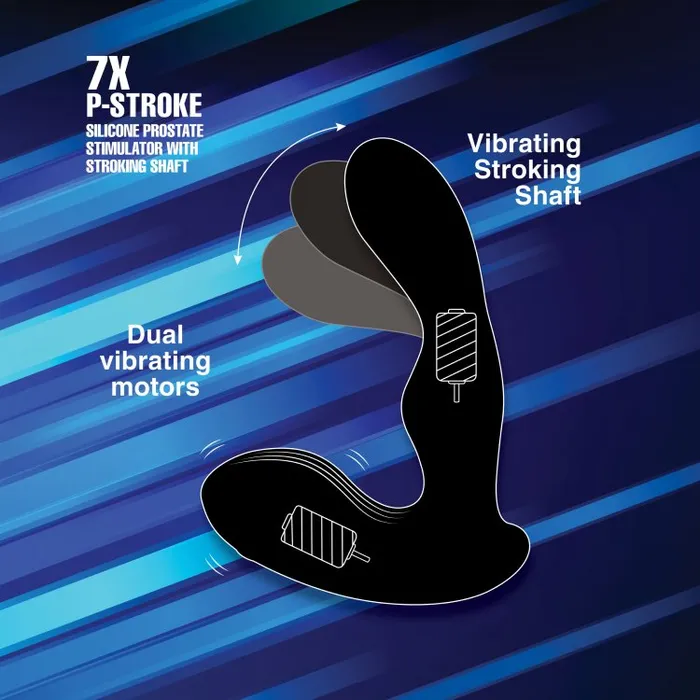 XR Brands Male Sex Toys | Alpha-pro 7x P-stroke Silicone Prostate Stimulator