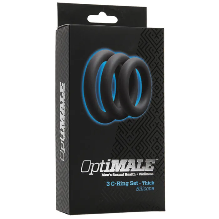 Male Sex Toys Doc Johnson Doc Johnson OptiMALE 3 CRing Set Thick Slate