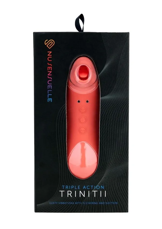 Nu Sensuelle Vibrators Nu Sensuelle Trinitii Triple Action Suction Flickering Silicone Tongue