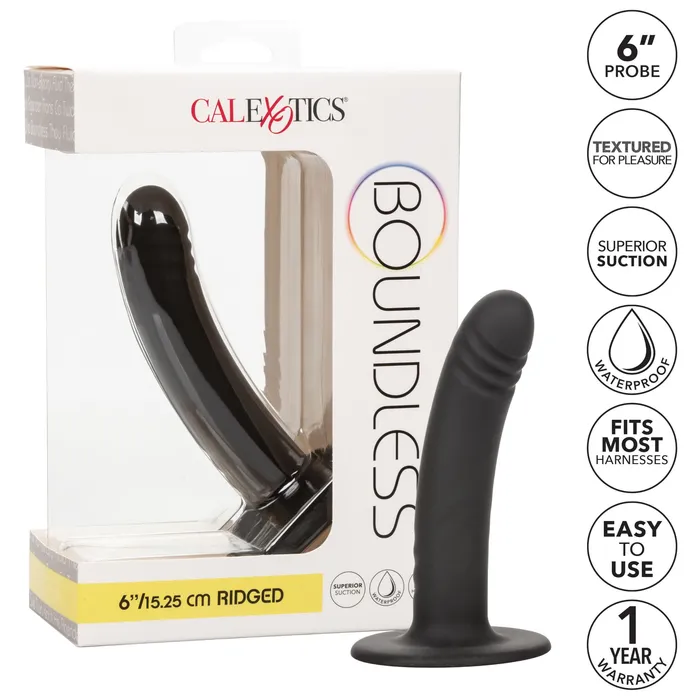 Boundless Ridged 6 Inch Black CalExotics Anal Boundless Ridged 6 Inch Black CalExotics Anal