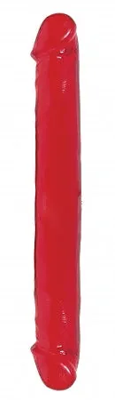 Pipedream Products Basix Rubber Works 12in Double Dong Red Dildos