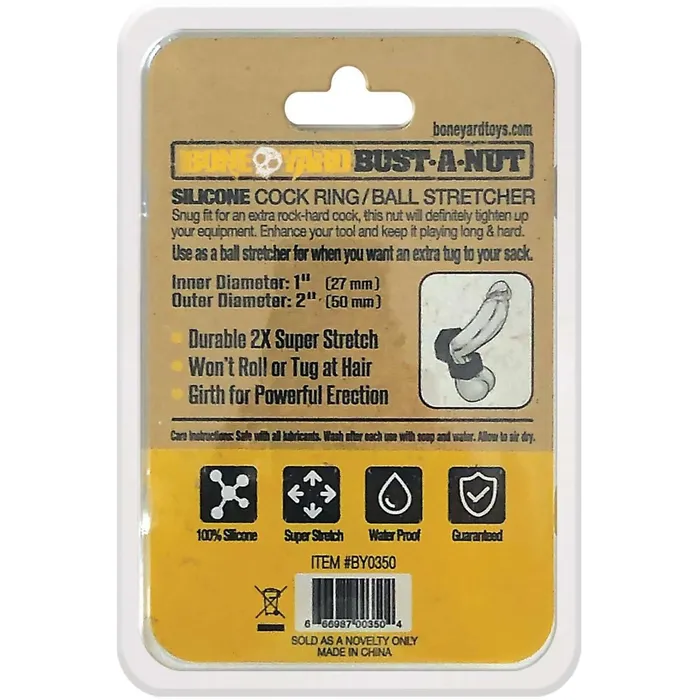 Male Sex Toys Boneyard Bust A Nut Cock Ring Black Rascal Toys