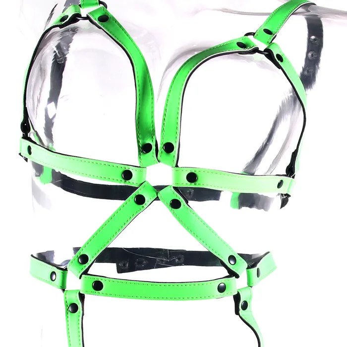 Ouch Glow In The Dark Full Body Harness M Shots Toys Female Sex Toys Ouch Glow In The Dark Full Body Harness M Shots Toys Female Sex Toys