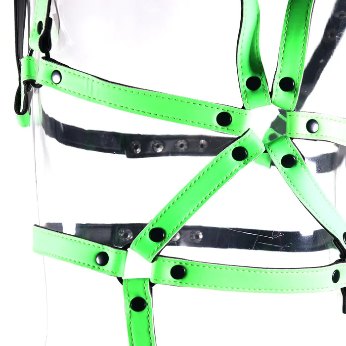 Ouch Glow In The Dark Full Body Harness M Shots Toys Female Sex Toys Ouch Glow In The Dark Full Body Harness M Shots Toys Female Sex Toys