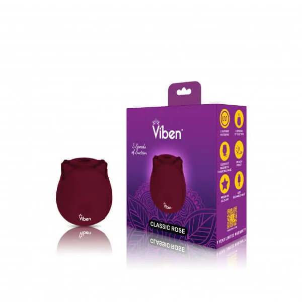 Viben Female Sex Toys Viben Zen Classic Rose Ruby Handheld Clitoral and Nipple Stimulator