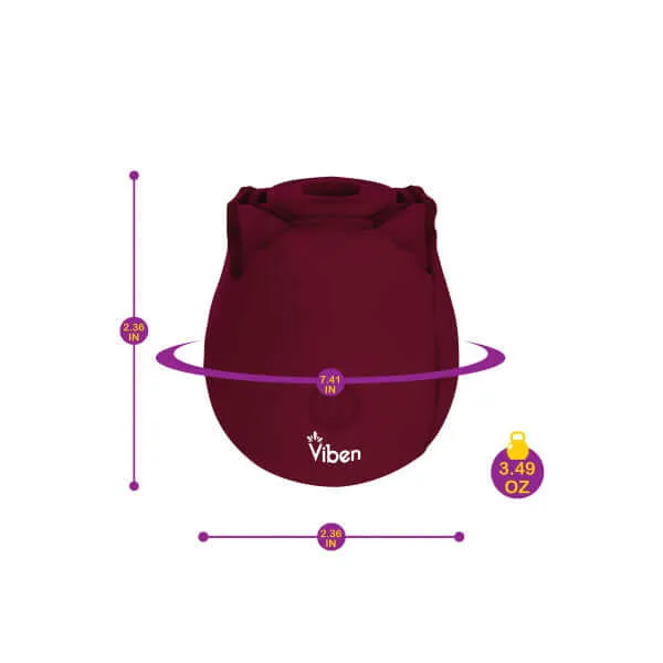 Viben Female Sex Toys Viben Zen Classic Rose Ruby Handheld Clitoral and Nipple Stimulator