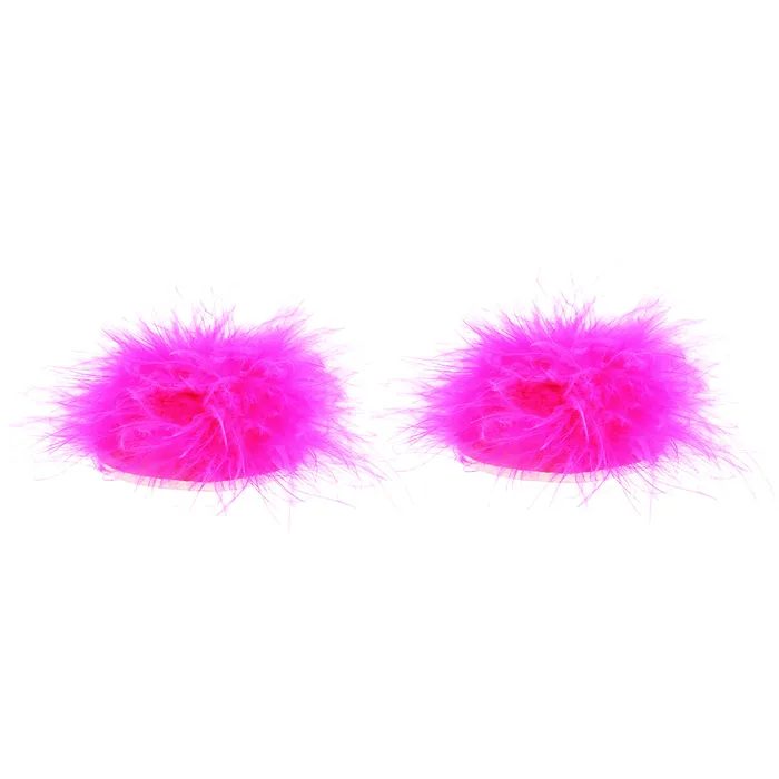 Vibrators Little Genie Nipple Couture Marabou Covers in Pink Vibrators Little Genie Nipple Couture Marabou Covers in Pink