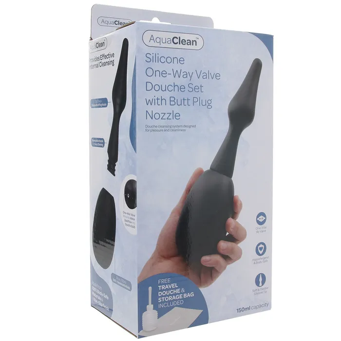 XGen Male Sex Toys AquaClean 150ml Silicone Douche with Plug Nozzle